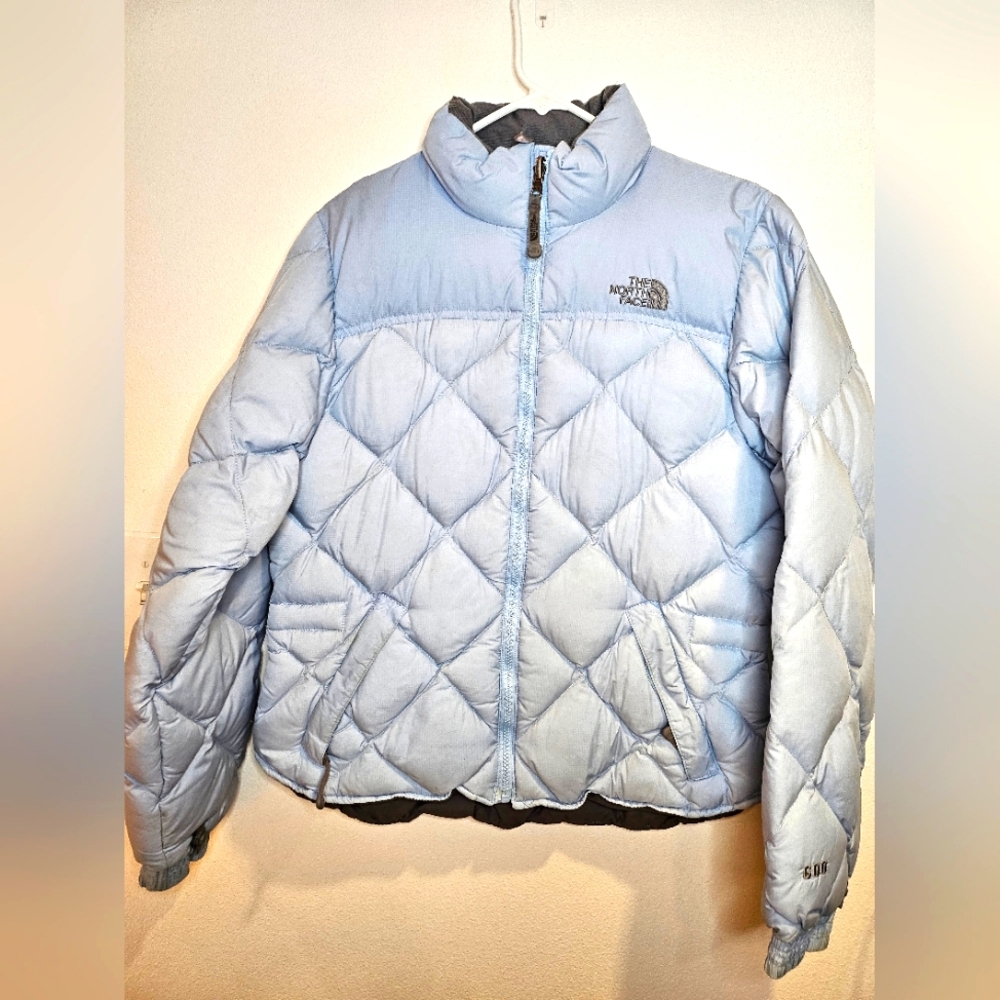 The North Face baby blue diamond 600 down fill puffer padded Jacket M